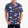 thumbnail image 2 of Balery Dinosaur Printed Men’s Short Sleeve Polo Shirt, Midweight Men's Shirt,Golf Polo shirts -3X-Large, 2 of 8