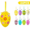 thumbnail image 2 of Iumwxz 24 Plastic Easter Egg Ornaments Multicolor Hand Painted Decorative Balls for DIY Crafts Tree Wreath and Table Decorations Easter Home Holiday Decor Set, 2 of 6