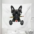 thumbnail image 1 of Bulldog Tapestry, Businessman Black Dog with Glasses and Pencil in His Mouth Office Manager Boss, Fabric Wall Hanging Decor for Bedroom Living Room Dorm, 5 Sizes, Multicolor, by Ambesonne, 1 of 1
