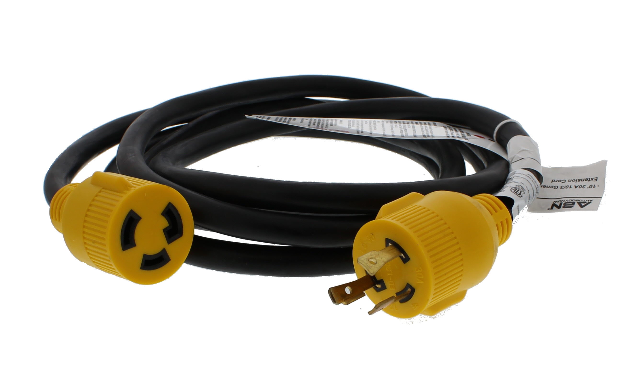 ABN  30 AMP Generator Cord – 10' Foot STW Extension Cord 3 Prong Locking  Plug 