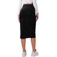 thumbnail image 2 of Jupe Mi-Longue Moulante Fendue Taille Élastique pour Femmes, 2 of 5