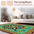 thumbnail image 2 of ODIKA 8'x10' Machine Washable Non-Slip Area Rug, Starburst Medallion Decorative with Central Focal Point Design High Traffic Rug with Pad, Brown, 496958, 2 of 8