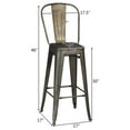 thumbnail image 3 of Drevy Metal Bar stools Set of 4, with Removable Back, 30'' Bar Height Stools with Rubber Feet, Stylish and Modern Chairs, for Kitchen, Dining Rooms, and Side Bar (Gun-Update, 30''), 3 of 5