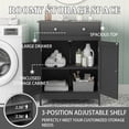 thumbnail image 4 of Hassch Black Floor Standing Cabinet with 1 Drawer, 2 Doors and Adjustable Shelf, Easy Assembly, 23.6"L x 11.8"W x 31.5"H, 4 of 10