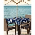 thumbnail image 3 of nqOlkjepod Navy Blue Coastal Outdoor Tablecloth with Umbrella Hole & Zipper, Shell Conch Summer Beach Nautical Square Table Cover 60x60 Inch, Dining Waterproof Table Cloth Protector for Patio/Party, 3 of 7
