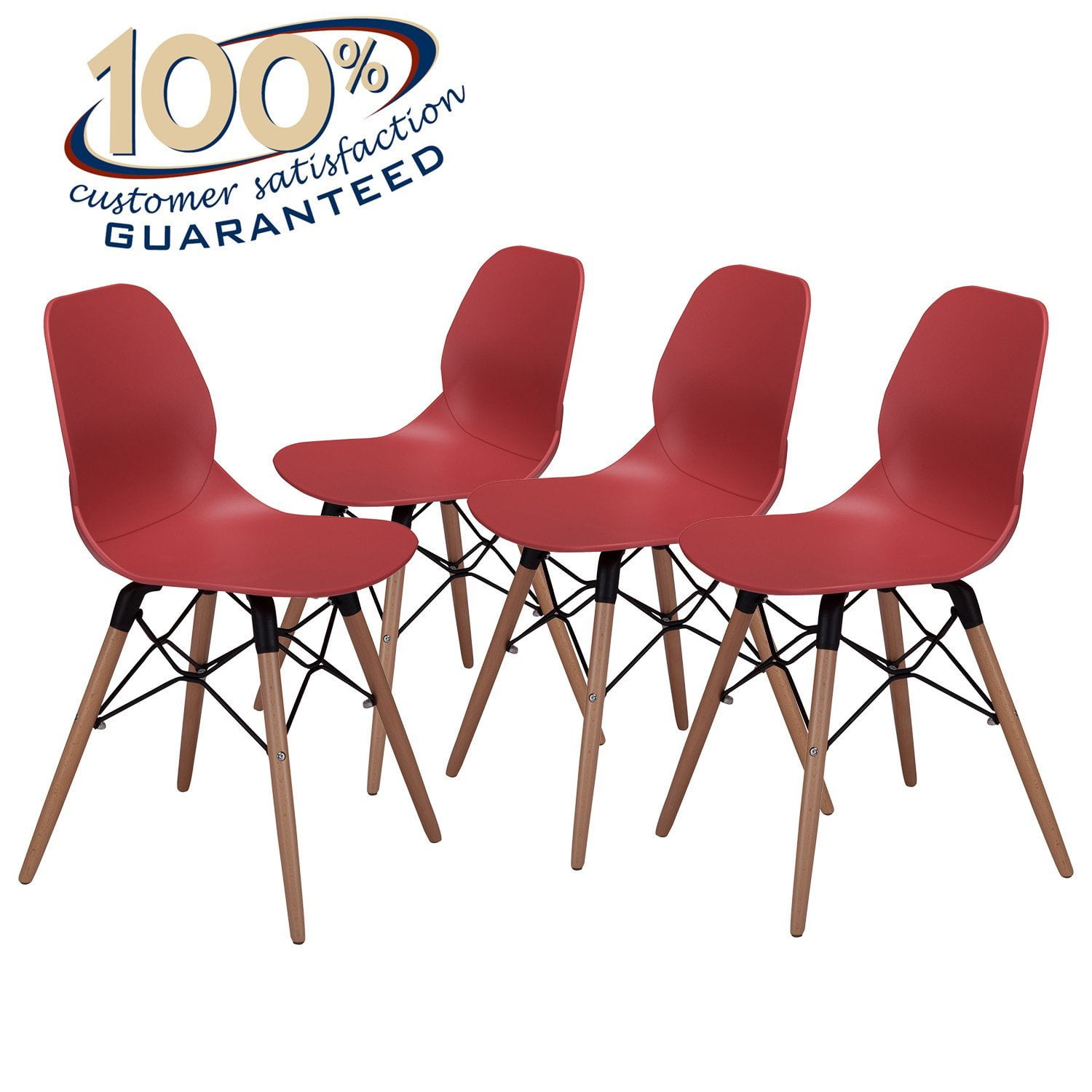Lch 17 8 Inch Height Modern Dining Chairs Mid Century Eames Style Lch 17 8 Inch Height Modern Dining Chairs Mid Century Eames Style Sy Wooden Legs 300 Lbs Capacity Upgraded Base Black Set Of 4
