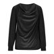 thumbnail image 4 of Xuyuer Metallic Velvet Mesh Splicing Top - Women's Solid Color Elegant Long Sleeve Blouse for Evening Gala Events, Holiday Party Glamour & Luxurious Night Out Ensembles, 4 of 8