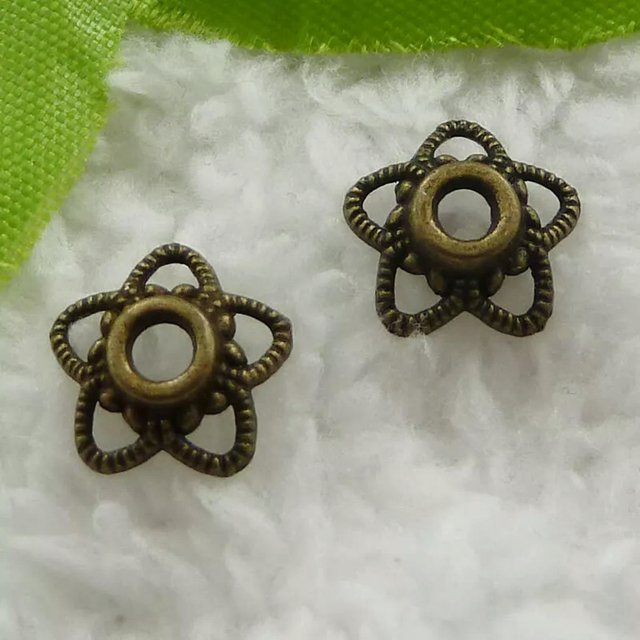 HOOUN 720 pcs bronze plated bead caps 11x4mm B3171