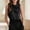 Black, variant on Womens Sleeveless Satin Bow Neck Blouse Elegant High Collar Office Casual Going Out Top Slim Fit Summer Workwear Shirt