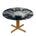 thumbnail image 3 of WYYP Outdoor Fitted 100% Polyester Fiber Table Cover - The Hungry Appearance of the Wolf Searching for Food, The Fierce Hunter White, 3 of 8