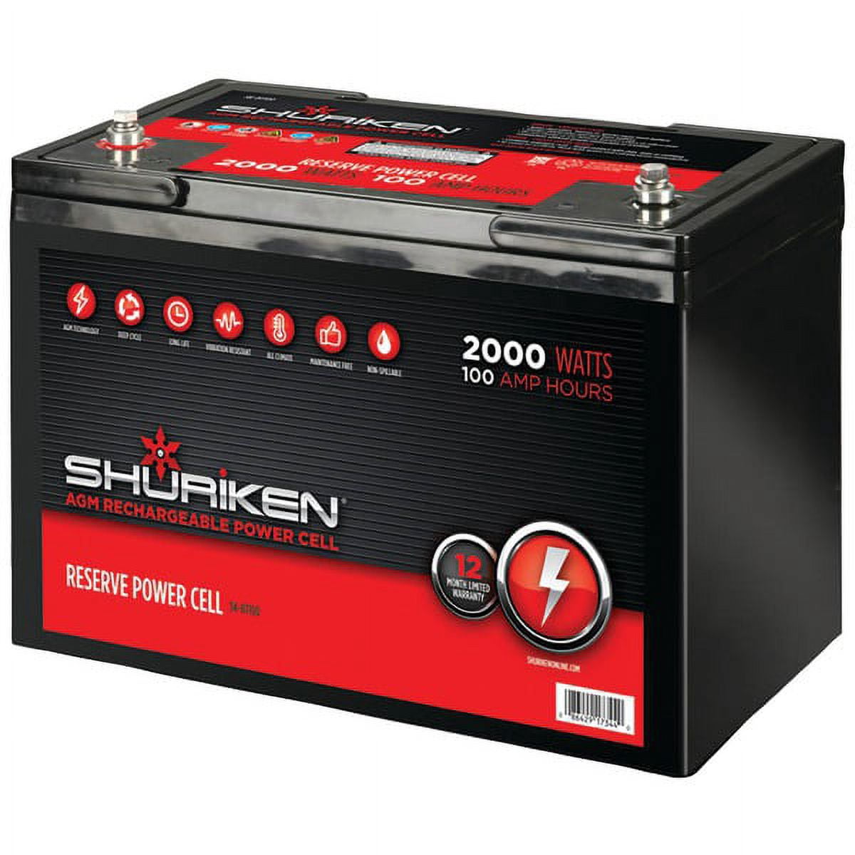 Shuriken SK-BT100 High Performance 2000W Car Battery 100 AMP Hours