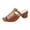 Brown_001, variant on Women's Square Open Toe Heels Sandals Low Block Chunky Heeled Sandal Slip on Mules Comfortable Casual Dress Pumps Shoes for Summer Brown 9（EU-42）