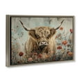 thumbnail image 3 of Stupell Industries Farmhouse Spring Blooms Highland Cow Brown Floating Frame Canvas Art, 25 x 17, by LSR Design Studio, 3 of 8