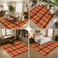 thumbnail image 5 of Area Rugs 5'x7', Burnt Orange Checkered Carpet Runner Indoor Outdoor Rugs Home Decor Aesthetic, Modern Farmhouse Orange Plaid Non Slip Mats Washable Accent Rug for Living Room Bedroom, 5 of 8