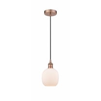 616-1P-AC-G101-Innovations Lighting-Belfast - 1 Light Cord Hung Mini Pendant In Industrial Style-9.75 Inches Tall and 6 Inches Wide-Antique Copper