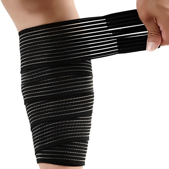 XIRQI Elastic Lower Leg Calf Compression Support Bandage Sleeve Wrap for Women and Man, Shin Splint Guard for Football Runner, Basketball, Volleyball,Adjustable Plus Size (Black)