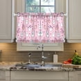 thumbnail image 2 of Yayeee Kitchen Curtains Tier Pair Light Filtering 27"x36" Rod Pocket Short Cafe Window Panel, Pink Halloween, 2 of 7