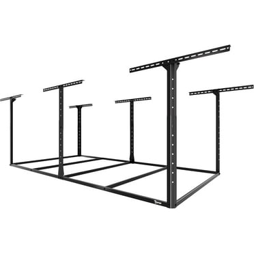 4x8 Overhead Garage Storage Rack without Decking, Adjustable Garage Storage Organization, Heavy Duty Garage Ceiling Storage Racks, 600lbs Weight Capacity, Single Person Installation