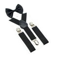 thumbnail image 2 of Tirantes para Niños con Pajarita, Conjunto de Pantalones, Tirantes, Correas de Hombro con Clips, Tirantes Ajustables en Forma de Y para Bebé, Pantalon Negro, 2 of 9