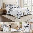 thumbnail image 6 of King Quilt Set 96''x106'', Blue Grey Eucalyptus Lightweight Bedspread Coverlet Set with 2 Pillow Shams, Watercolor Spring Weeping Botanical Breathable All Season Quilt Bedding for Bedroom/Guest Room, 6 of 9