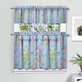 thumbnail image 2 of Kitchen Curtains 36 Inch Short - 3 Panel Set, Mermaid Ocean Underwater Coral Design, Rod Pocket Window Curtain, 100% Polyester, Easy Wash for Farmhouse, Nautical Kitchen, Bathroom, 2 of 6