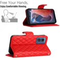 thumbnail image 6 of SaniMore Case for Motorola Moto G Play 2023, PU Leather 3D Lattice Stylish for Girls Crossbody Lanyard Flip Kickstand Card Slots Cash Pocket Magnetic Clasp Protective Shockproof Wallet Shell, Red, 6 of 9