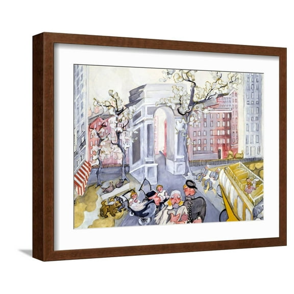 Art.com Washington Square Art Print by Zelda Fitzgerald, Brown Frame Wall Art, 21" x 17"