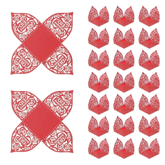 Uxcell 25 PCS Truffle Wrapper 4.3 Inch Square Cupcake Liner Baking Paper Red