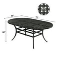 thumbnail image 6 of Mondawe 72 inch Oval Cast Aluminum Outdoor Dining Table, with 2" Umbrella Hole & Foot Pads Accommodating 6-8 People for Dining, 6 of 6