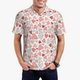 thumbnail image 5 of Wukai Hand Drawn Hearts Men’s Polo Shirts,Quick-Dry Athletic Shirt,Classic Fit Shirts-Small, 5 of 8