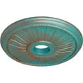thumbnail image 3 of Ekena Millwork 20 1/8"OD x 3 7/8"ID x 1 7/8"P Berkshire Ceiling Medallion (Fits Canopies up to 6 3/8"), Hand-Painted Copper Green Patina, 3 of 7