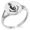 Silver, variant on Stainless Steel Nautical Anchor & Skull Minimalist Oval Top Polished Statement Signet Ring