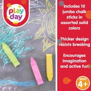 Play Day Jumbo Multicolor Sidewalk Chalk, 10 Count