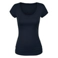 thumbnail image 4 of Essential Basic Scoop Neck Short Sleeve Tee Women Basic Tshirt - Value Pk Deal, Junior to Plus Sizes, 4 of 5