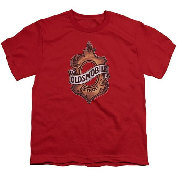 Oldsmobile Detroit Emblem Youth 18/1 T-Shirt Red