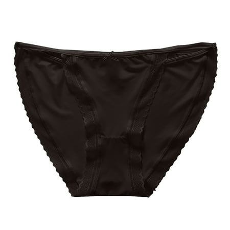 Rbaofujie Women Seamless High Waist Underwear Floral Lace Thong Soft Comfortable Panties Black M Clearance Sales Today Deals Prime