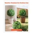 thumbnail image 3 of Dranite Artificial Boxwood Topiary Trees 27" Outdoor Indoor, 2 Pack Fake Potted Plants with Ground Spike - Realistic UV Resistant Faux Shrubs for Porch, Patio, Balcony, Garden Decor, 3 of 6