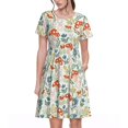 thumbnail image 1 of Balery Garden Of Little Bunnies Vestidos sueltos de manga corta para mujer, vestidos de verano 2025, vestidos casuales de corte A con vuelo., 1 of 6