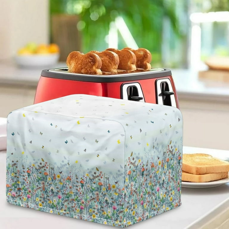 Xoenoiee Butterfly Flower Print Slice Toaster Covers Dust