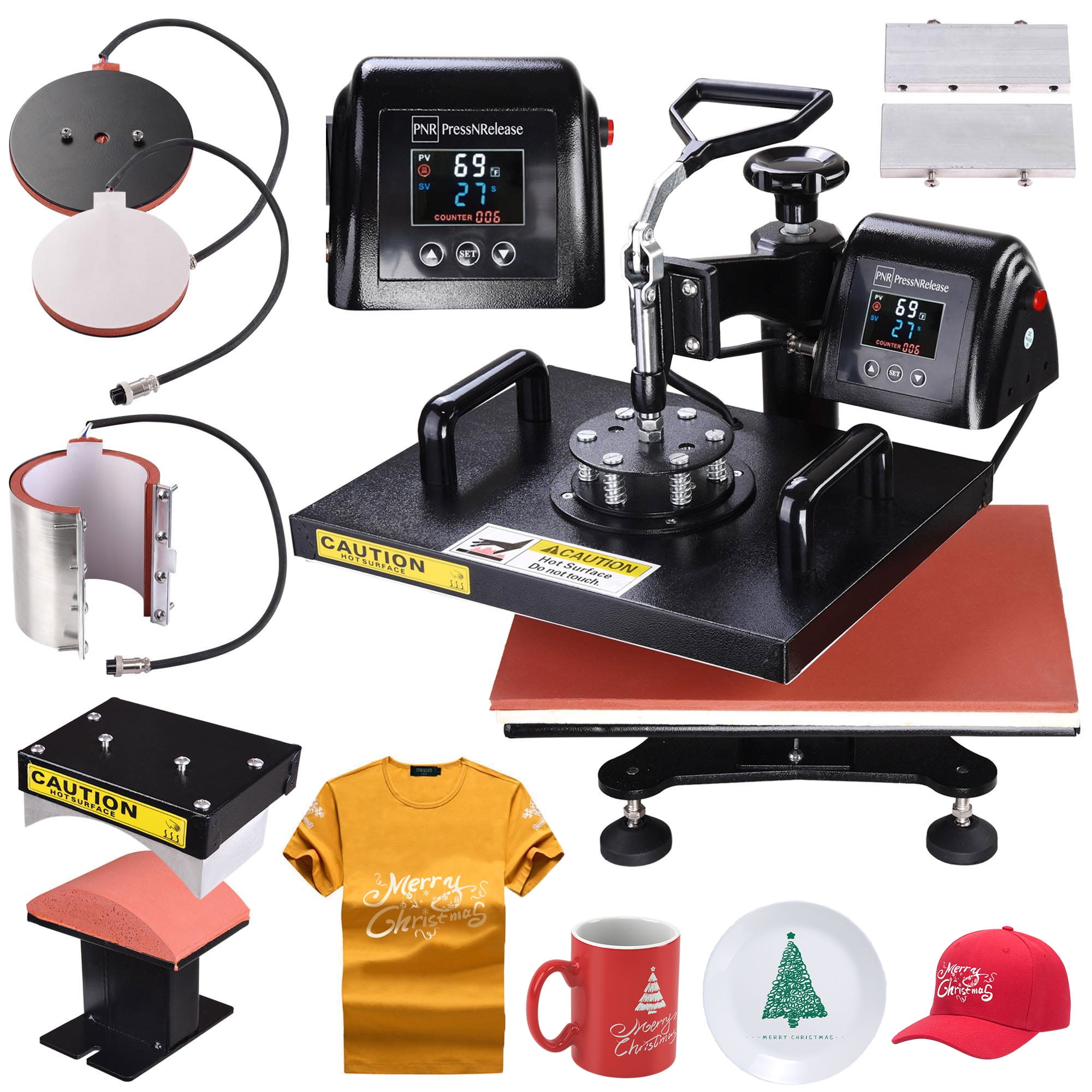 5 in 1 12*15Digital Transfer Sublimation Heat Press Machine for Mug Hat T-Shirt 