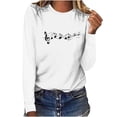 thumbnail image 2 of Simua Chandail en Molleton pour Femmes Manches Longues Imprimé Lettre Col Rond Blouses Décontractées T-Shirts, 2 of 4