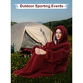 thumbnail image 3 of AMITOFO Wearable Blanket, Oversized Sherpa Blanket Hoodie with Giant Pocket and Sleeve for Adults Women Men, Soft Comfy Warm Fleece Sweatshirt Winter Gift (Burgundy), 3 of 6