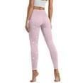 thumbnail image 2 of COEQINE Women High Waisted Yoga Leggings with Pockets Compression Hip Lift Tummy Control Gym Pants Star Pink 4-Way Stretch Comfortable Casual Tights for Biking, XS, 2 of 7