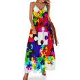 thumbnail image 1 of Vestido sin mangas con piezas de rompecabezas, elegante y chic, vestidos de noche para boda, vestidos de mujer para mujer , vestido de noche para mujer, 1 of 7