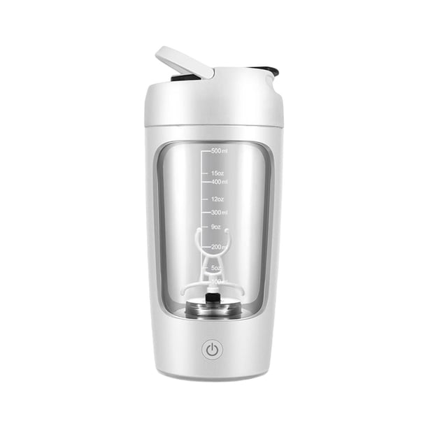 Mezclador de botellas de coctelera eléctrica Cateissary 650 ml USB recargables rosa Cocina y Comedor Blanco