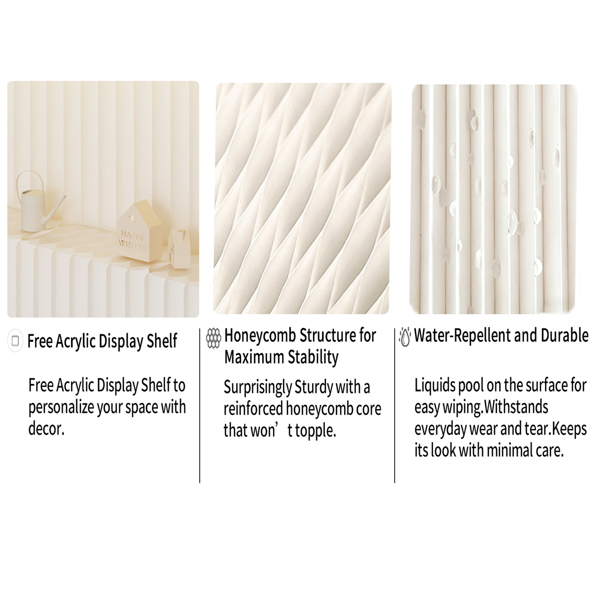 Room Divider Screen: Portable, Foldable Paper Wall with Display Stand | Partition for Booth, Office and Home Decor