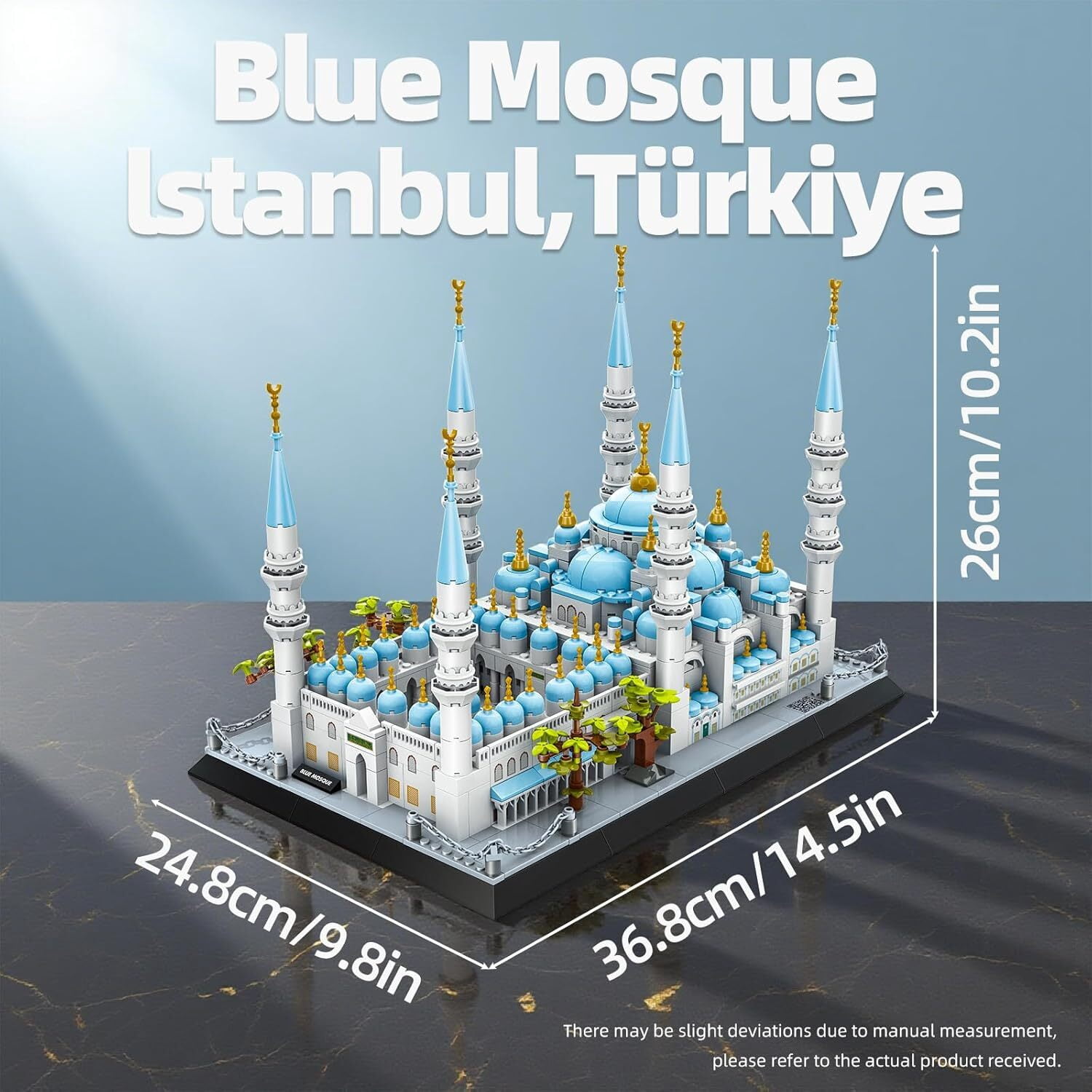 Vyytoz Blue Mosque Istanbul Building Set, 1129Pcs Architecture Model, Creative Display Toy, World Landmark Collection