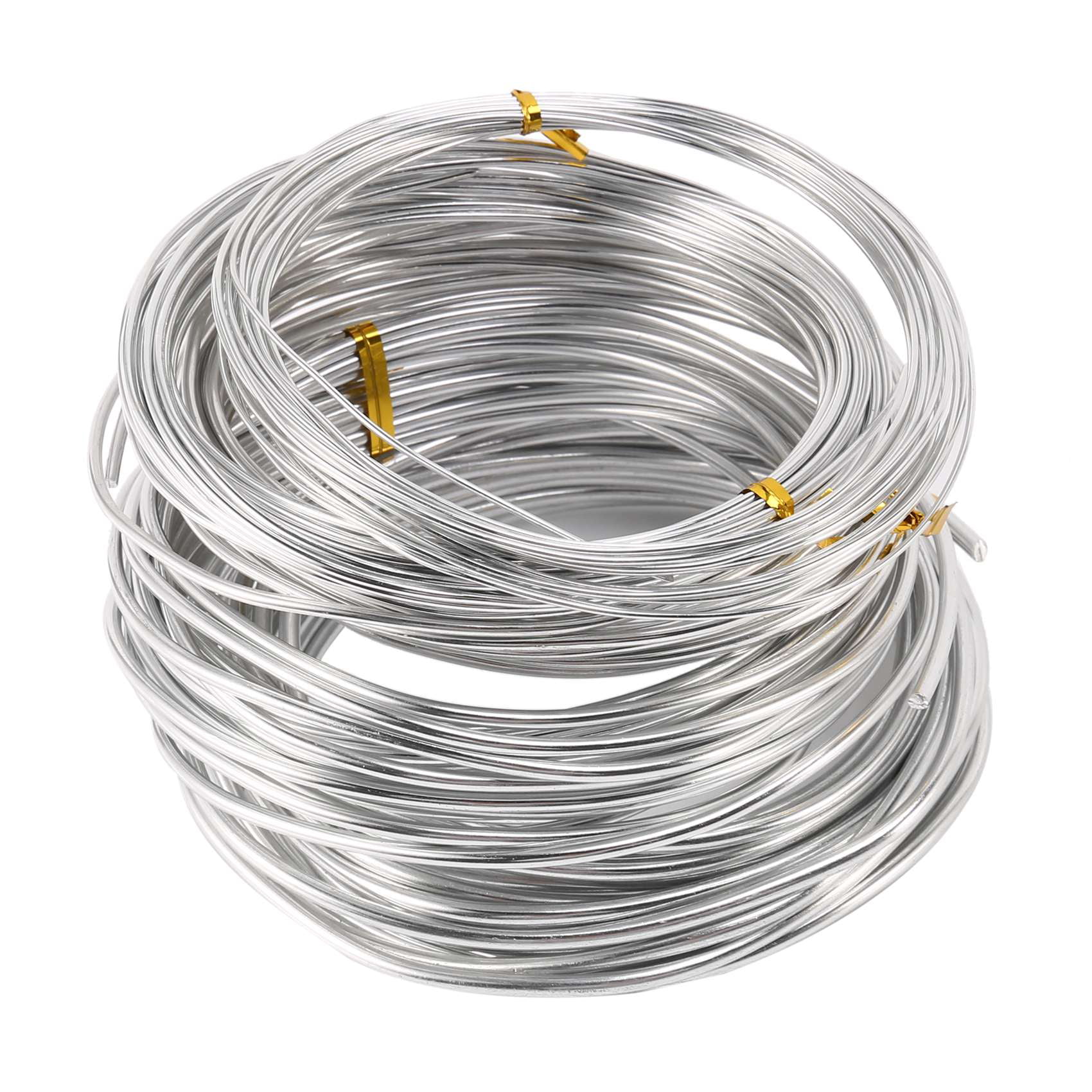 Dasing Silver Aluminum Craft Wire 1 mm 1.5 mm 2 mm 2.5 mm and 3 mm in Thickness Aluminum Wire Rolls for DIY Sculpture and Craft 