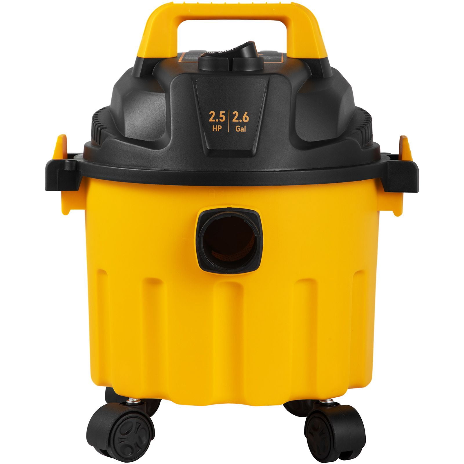 Wet Dry Vac, 2.6 Gallon, 2.5 Peak HP, 3 in 1 Portable Shop Vacuum with Blowing Function, Attachments Storage, Perfect for Cleaning Floor, Upholstery, Gap, Car, Black/Yellow, ETL Listed