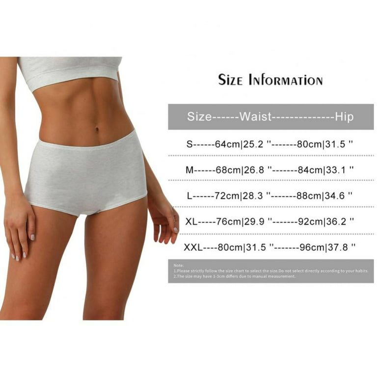 Womens Briefs Underwear Full Coverage Seamless Stretch Soft Sports Boxer High  Waist Knickers Panties for Tummy Control 